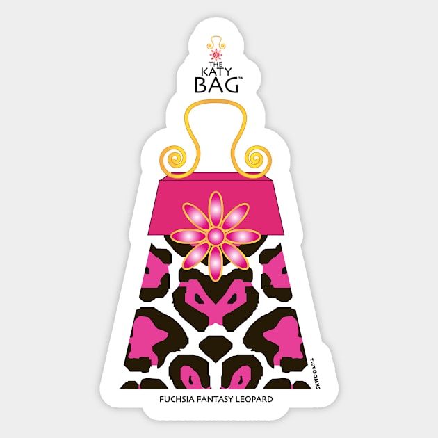 The Katy Bag / Fuchsia Fantasy Leopard Sticker by srwdesign